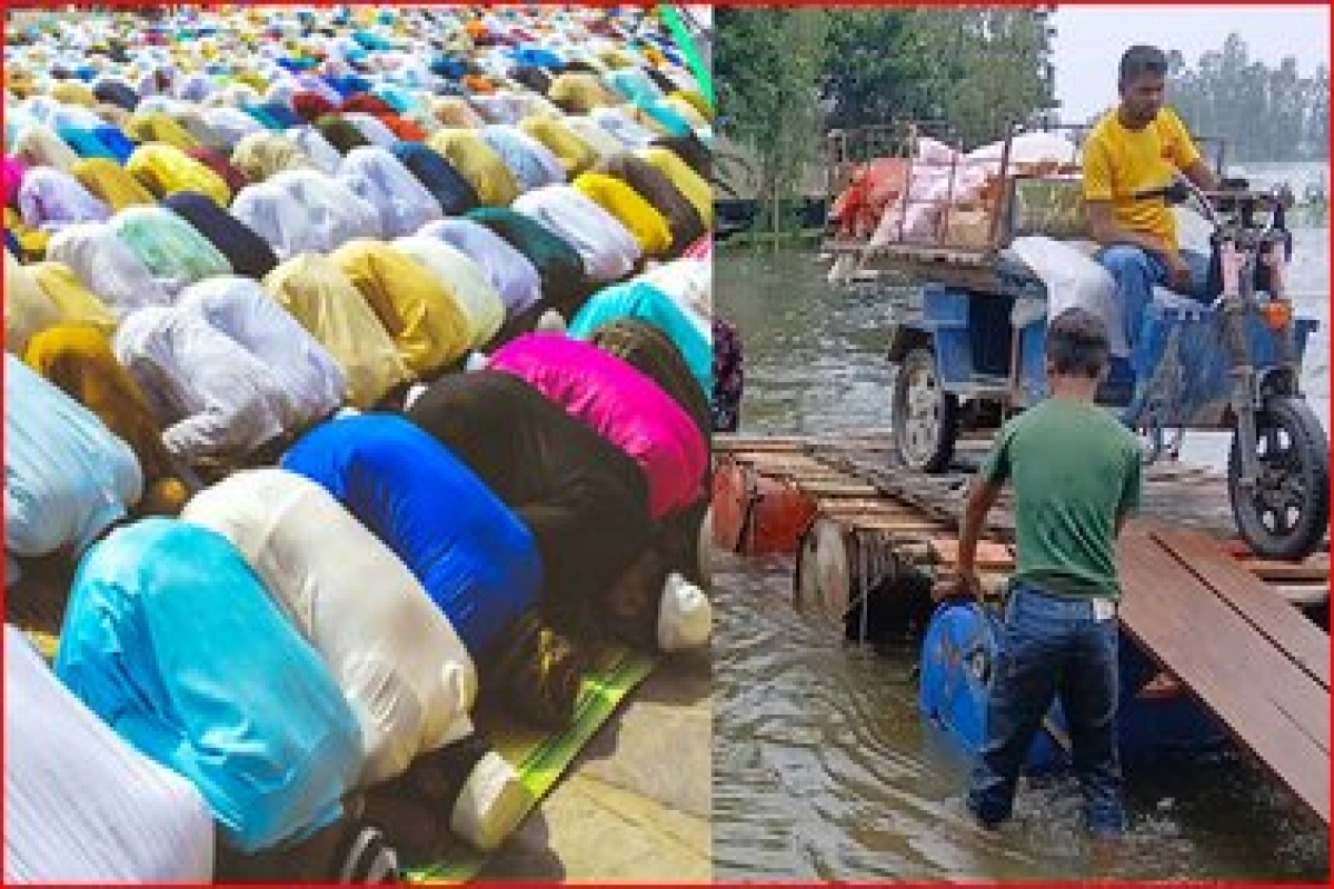 বাংলাদেশের বন্য কবলিত এলাকার মানুষ আজ যেভাবে পড়বেন জুমার নামাজ