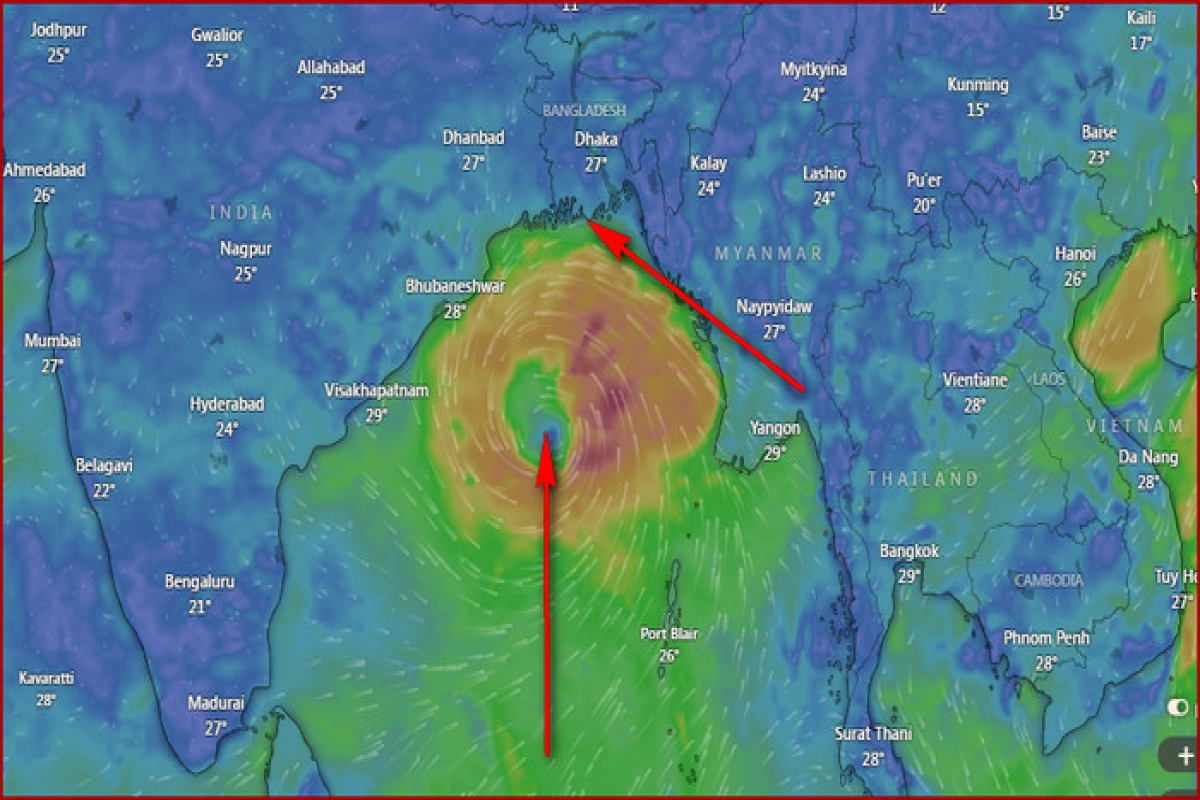 ১৭০ কি.মি. বেগে বাংলাদেশের যেস্থানে আঘাত আনতে পারে ঘূর্ণিঝড় ‘ডানা’ (সরাসরি ঝড়ের স্থান দেখুন)